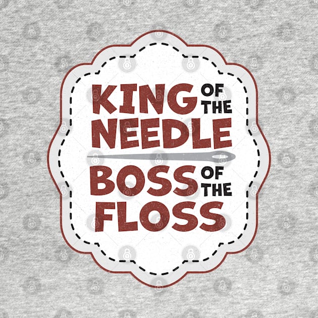 King of the Needle Boss of the Floss Red by Cherry Hill Stitchery